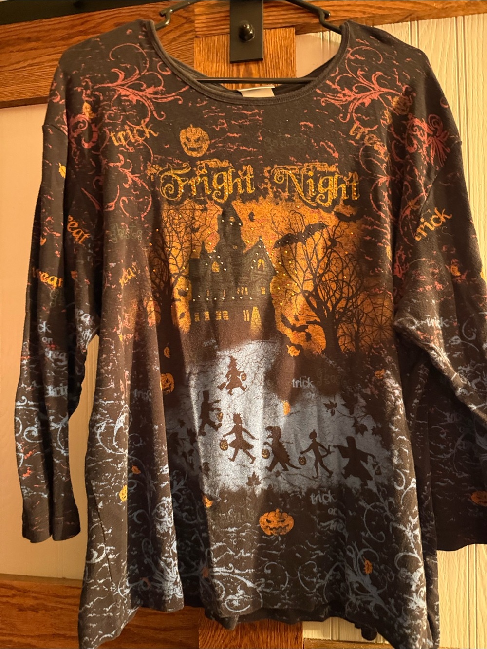 Halloween 'Fright Night' Graphic Long Sleeve Kids Top